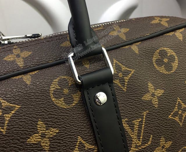 lv新款包包 路易威登Porte-Documents Voyage小號公事包 Damier Graphite格紋帆布 lv時尚商務男士公事包  ydh3899